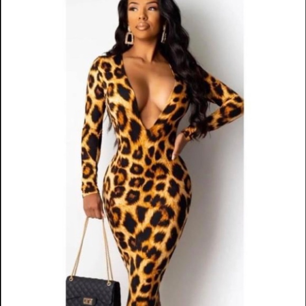 Women’s Leopard Printed Maxi Dress